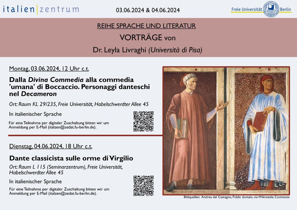 Flyer Dante classicista sulle orme di Virgilio