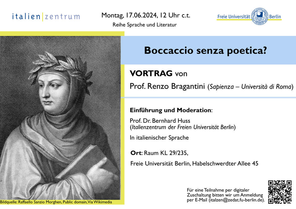 Flyer "Boccaccio senza poetica?"