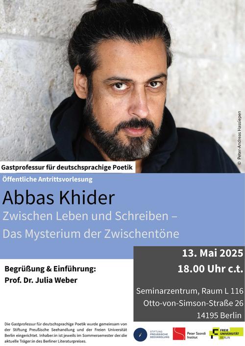 Plakat_Abbas-Khider_Antrittsvorlesung